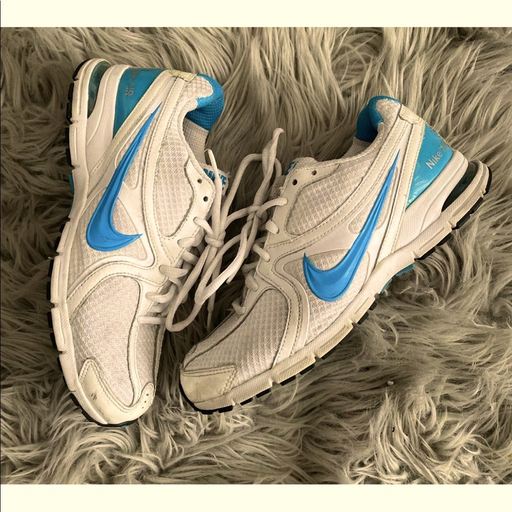 Nike Air Visi Sleek Running Athletic Shoes White/Blue Women's 8